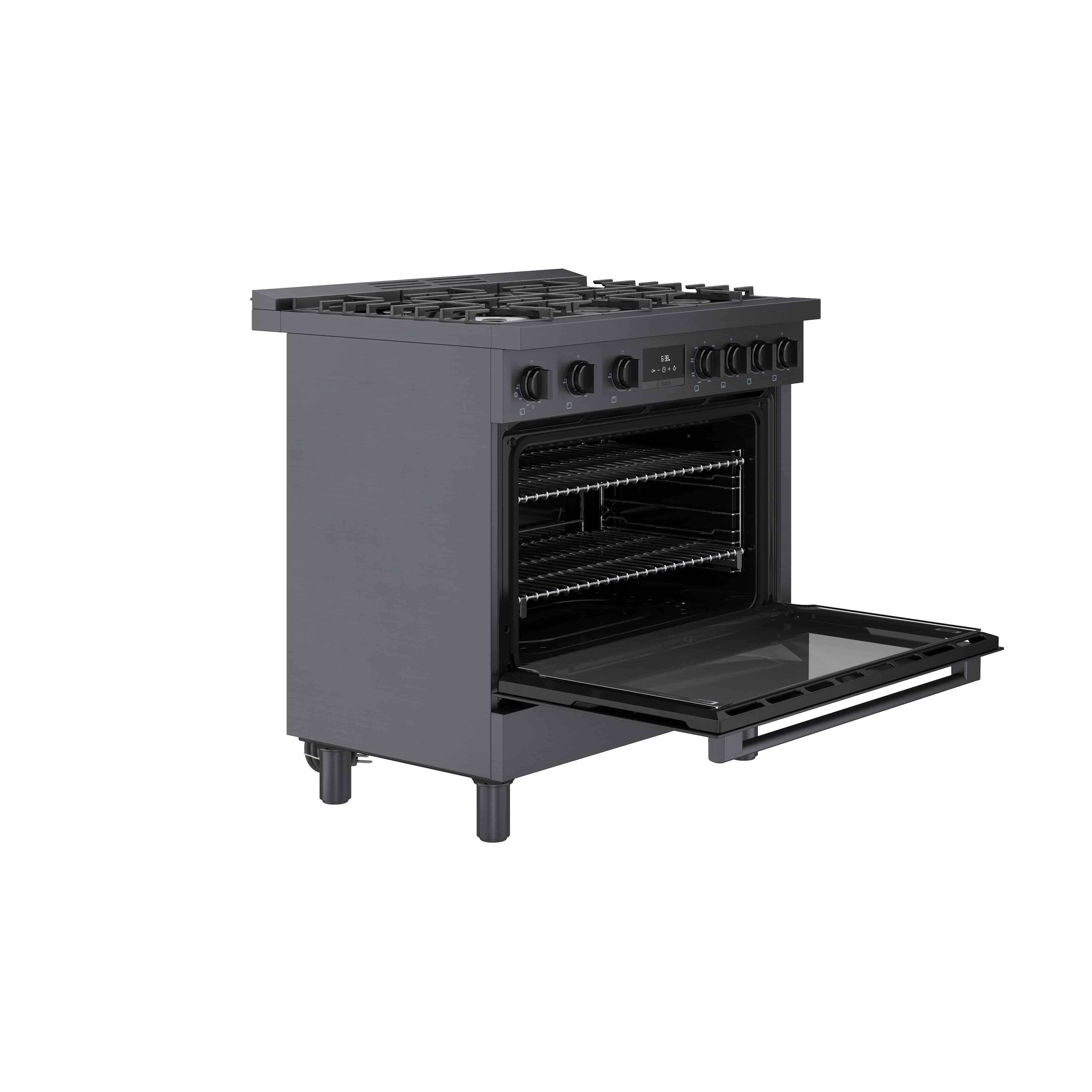Bosch 36" Industrial Style Duel-Fuel Range Black Stainless Steel - HDS8645C