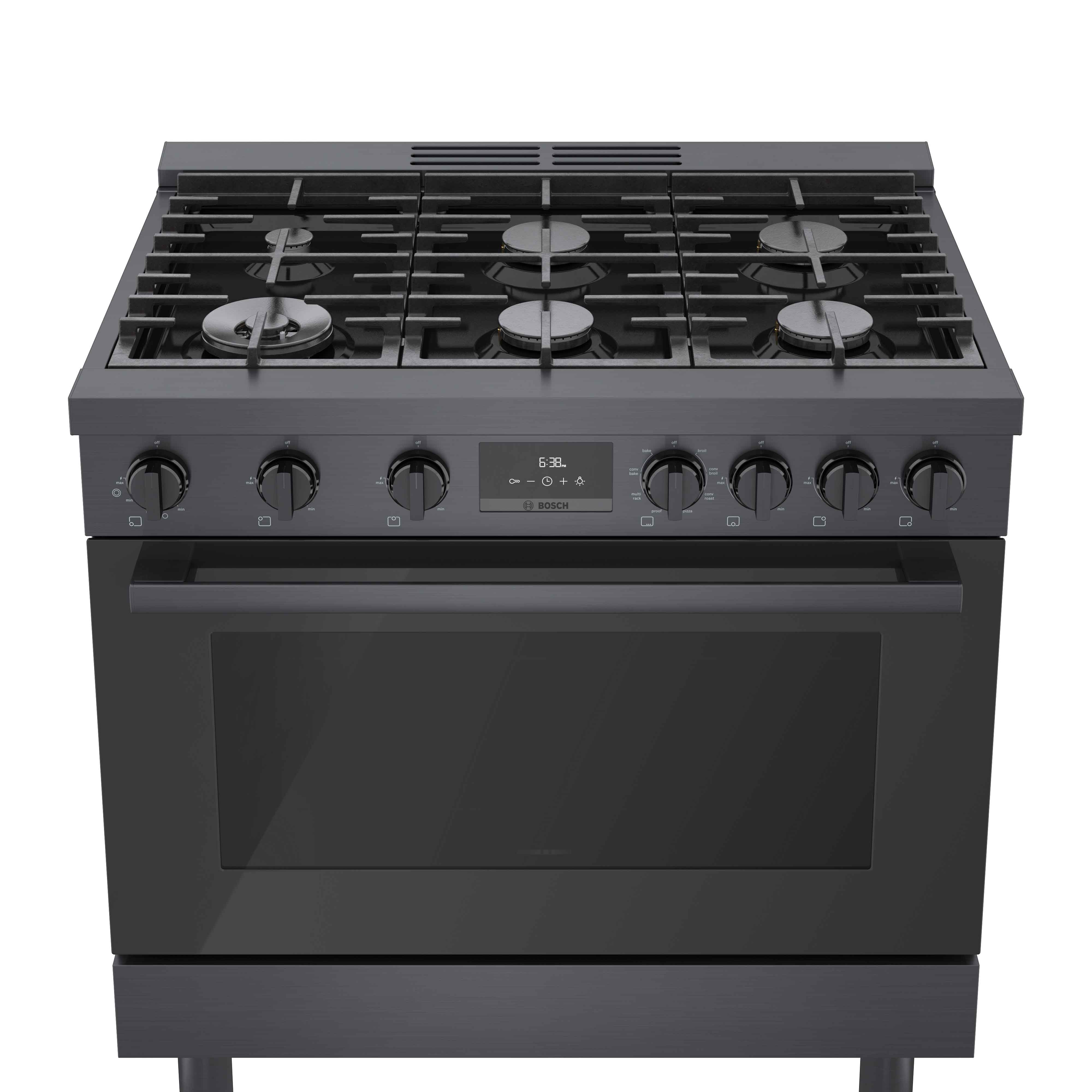 Bosch 36" Industrial Style Duel-Fuel Range Black Stainless Steel - HDS8645C