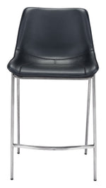 Teglberg Counter Height Stool - Black/Silver - Set of 2