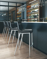 Teglberg Bar Height Stool - Black/Silver - Set of 2