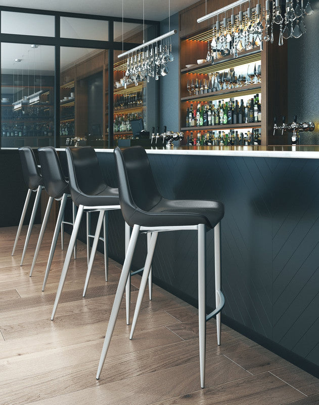 Teglberg Bar Height Stool - Black/Silver - Set of 2