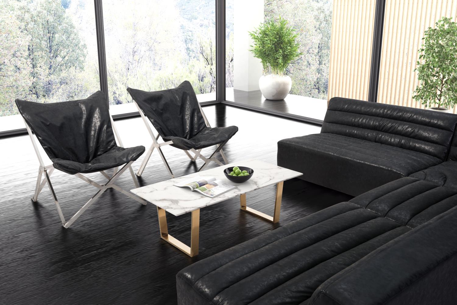 Nezahual Coffee Table - Stone/Gold