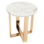 Nezahual End Table - Stone/Gold