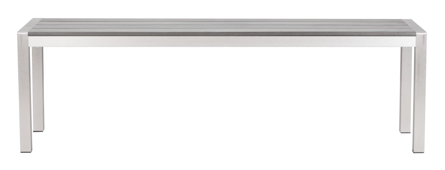 Campania Outdoor Dining Bench - Silver/Grey