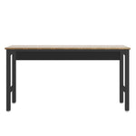 Maximus Natural Wood/Steel Garage Table - Charcoal Grey