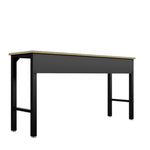 Maximus Natural Wood/Steel Garage Table - Charcoal Grey