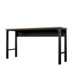 Maximus Natural Wood/Steel Garage Table - Charcoal Grey