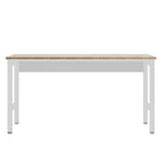 Maximus Natural Wood/Steel Garage Table - White