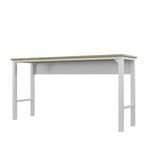 Maximus Natural Wood/Steel Garage Table - White