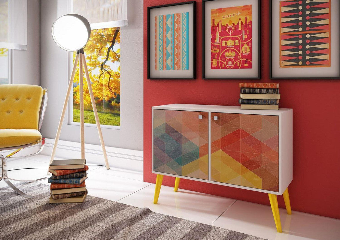 Namuli Side Table - White/Stamp