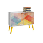 Namuli Side Table - White/Stamp