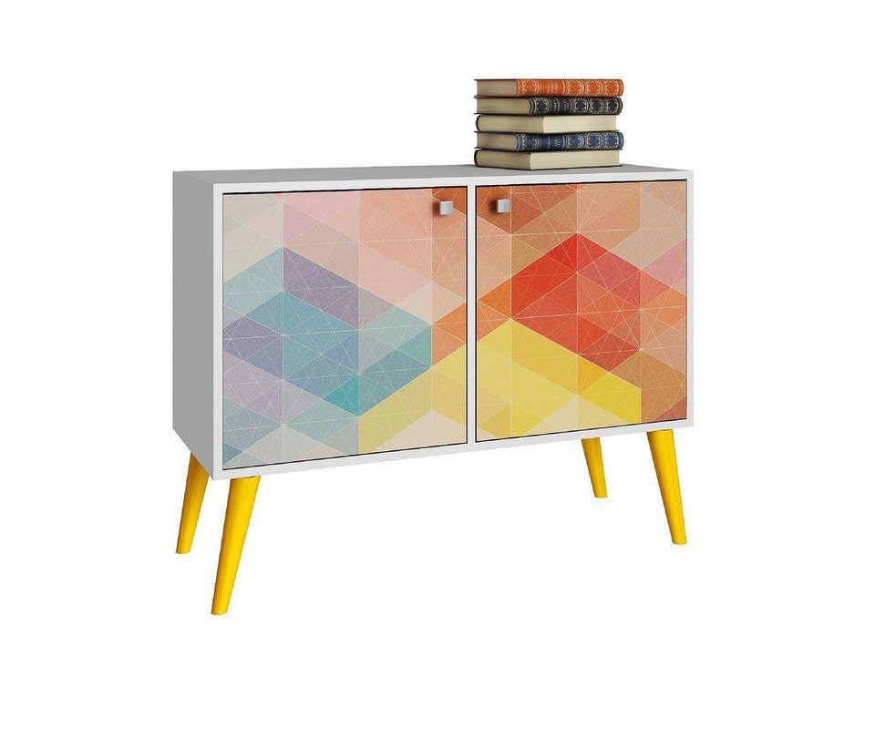 Namuli Side Table - White/Stamp