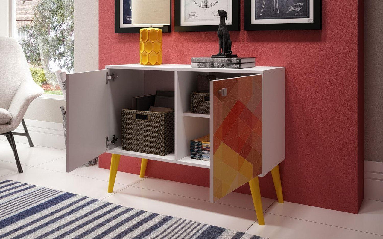 Namuli Side Table - White/Stamp