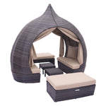 Kinuso 4-Piece Outdoor Daybed Package - Brown/Beige