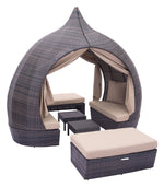 Kinuso 4-Piece Outdoor Daybed Package - Brown/Beige