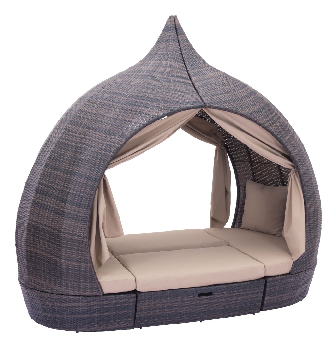 Kinuso 4-Piece Outdoor Daybed Package - Brown/Beige