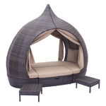 Kinuso 4-Piece Outdoor Daybed Package - Brown/Beige