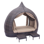 Kinuso 4-Piece Outdoor Daybed Package - Brown/Beige