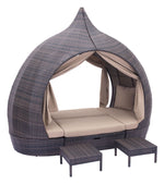 Kinuso 4-Piece Outdoor Daybed Package - Brown/Beige