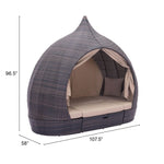 Kinuso 4-Piece Outdoor Daybed Package - Brown/Beige