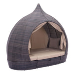 Kinuso 4-Piece Outdoor Daybed Package - Brown/Beige