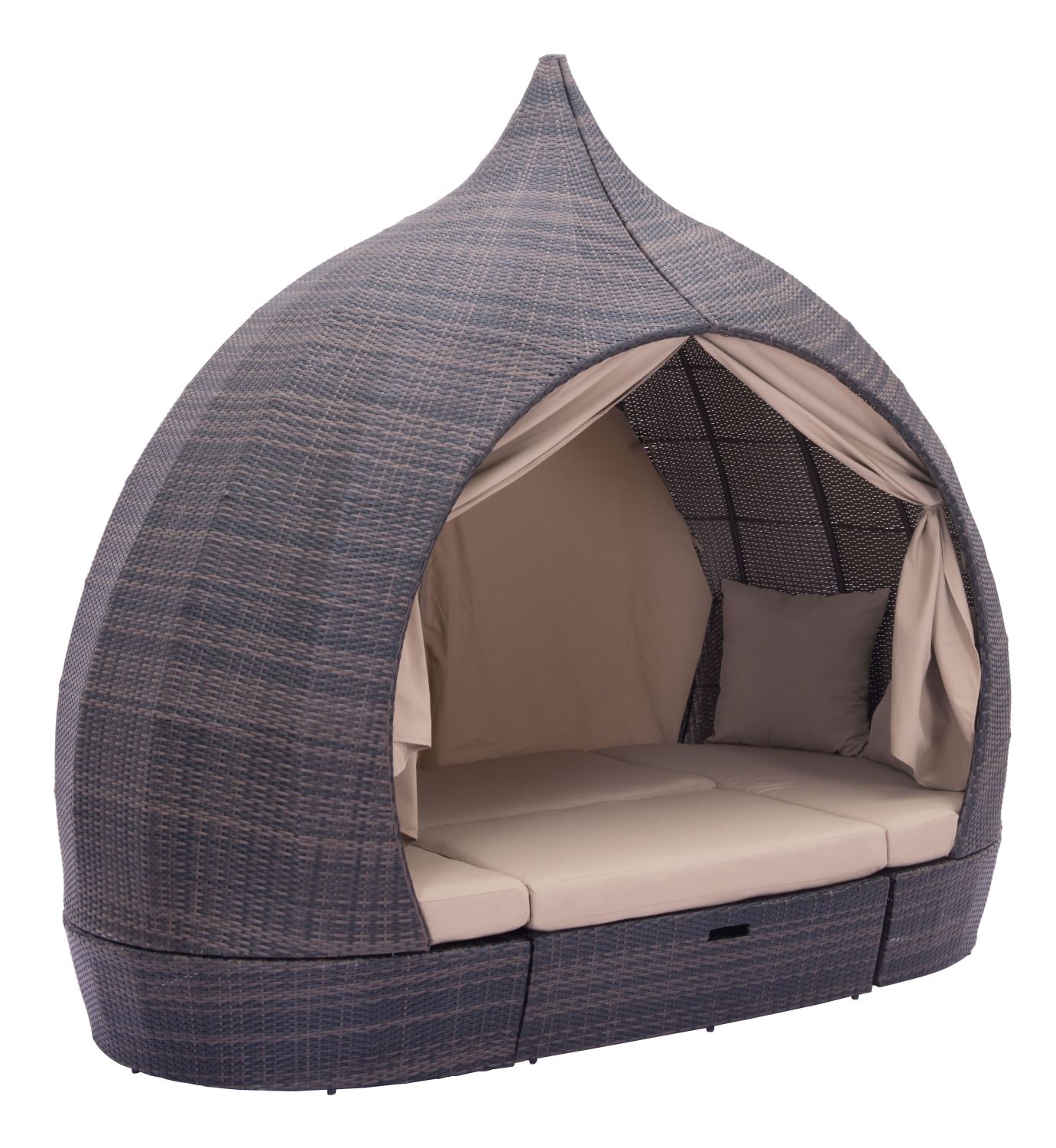 Kinuso 4-Piece Outdoor Daybed Package - Brown/Beige