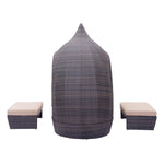 Kinuso 4-Piece Outdoor Daybed Package - Brown/Beige