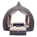Kinuso 4-Piece Outdoor Daybed Package - Brown/Beige