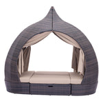 Kinuso 4-Piece Outdoor Daybed Package - Brown/Beige