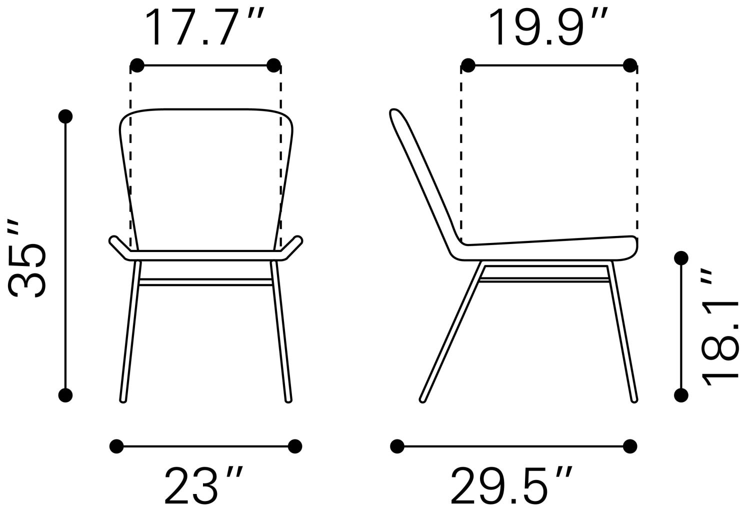 Rosthern Outdoor Dining Chair - Black - Set of 2