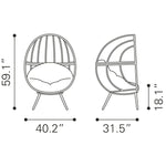 Petta Outdoor Egg Chair - Natural/Grey