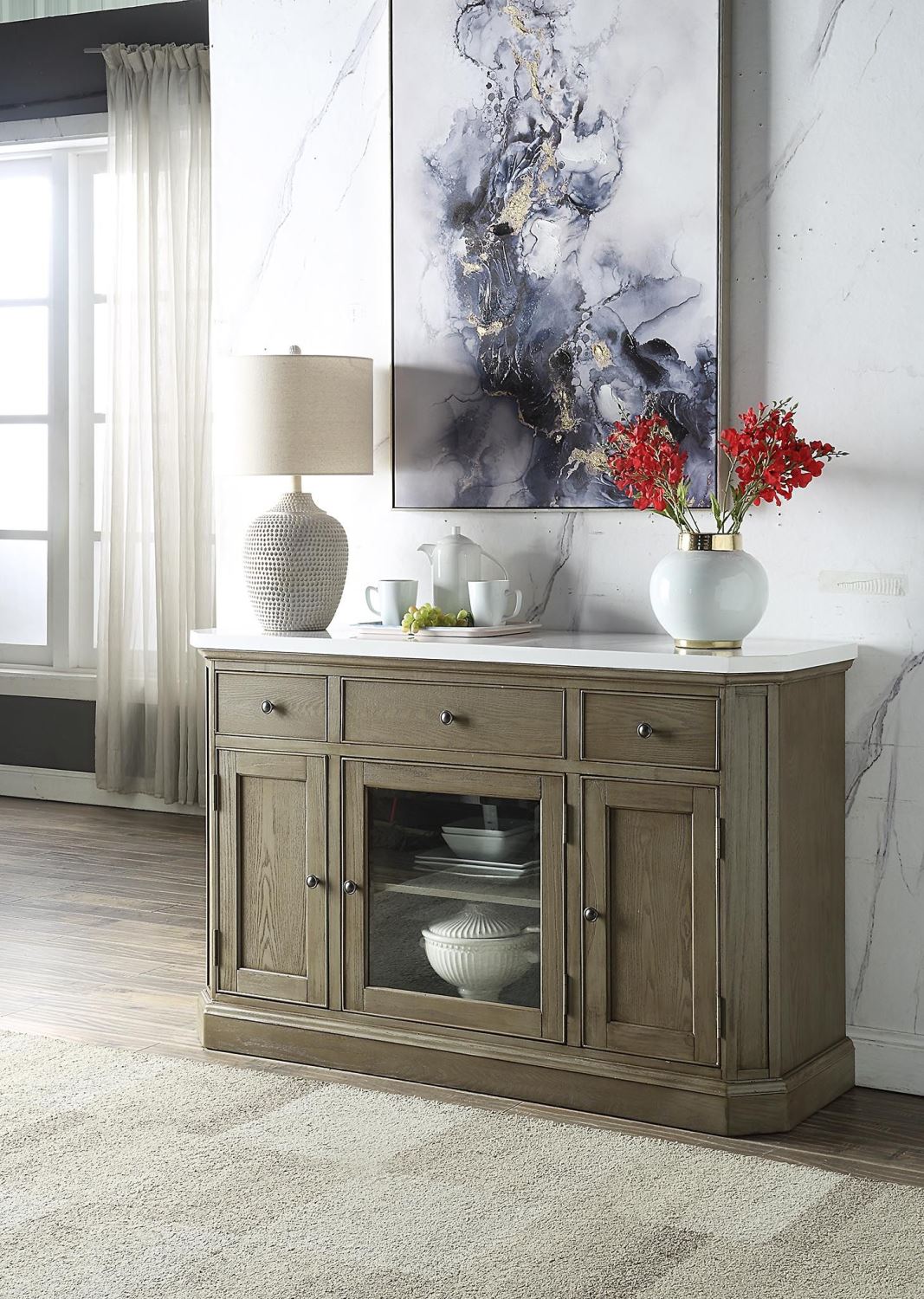 Bois Oak 3 Drawer Server