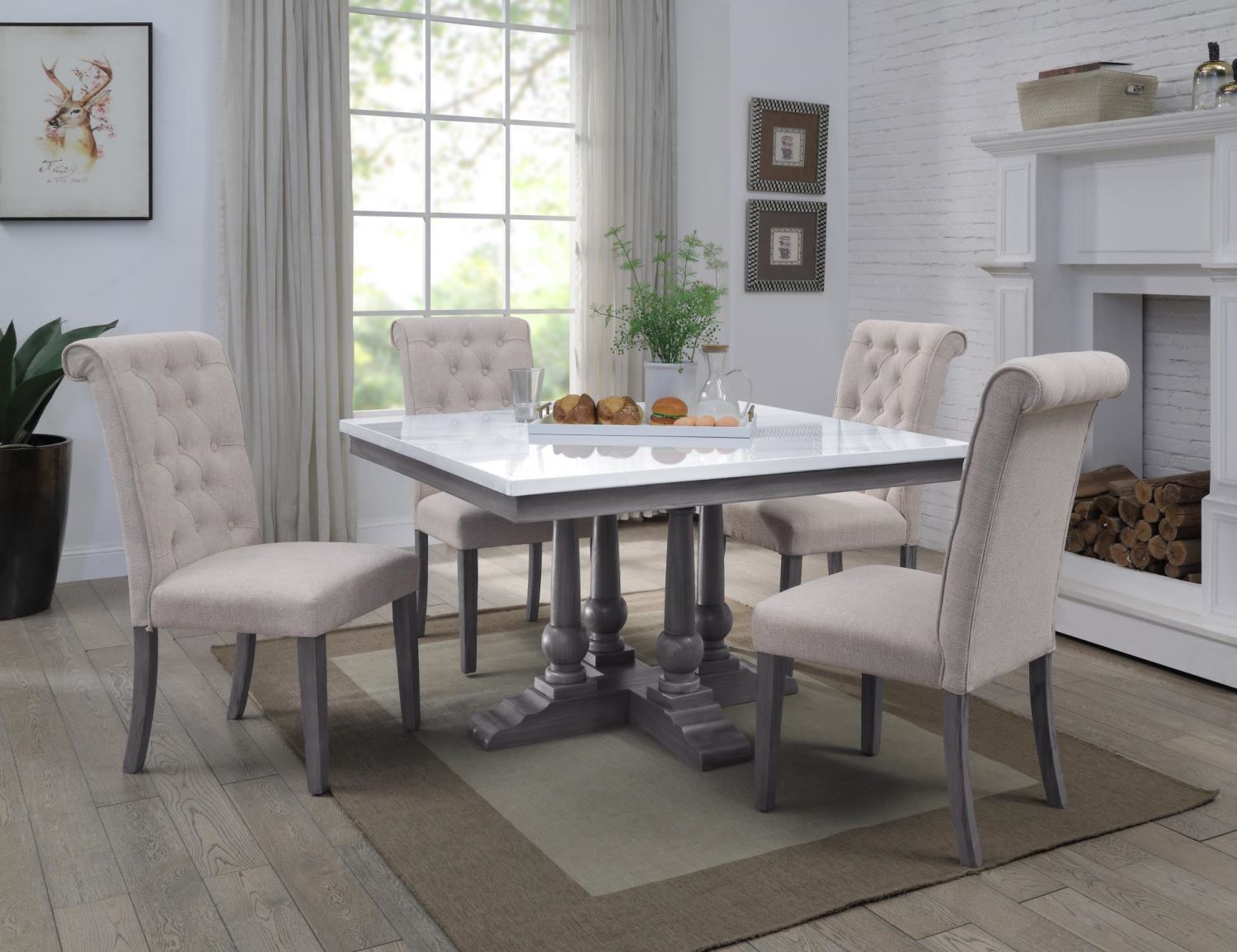 Bois Linen Dining Side Chair - Set of 2