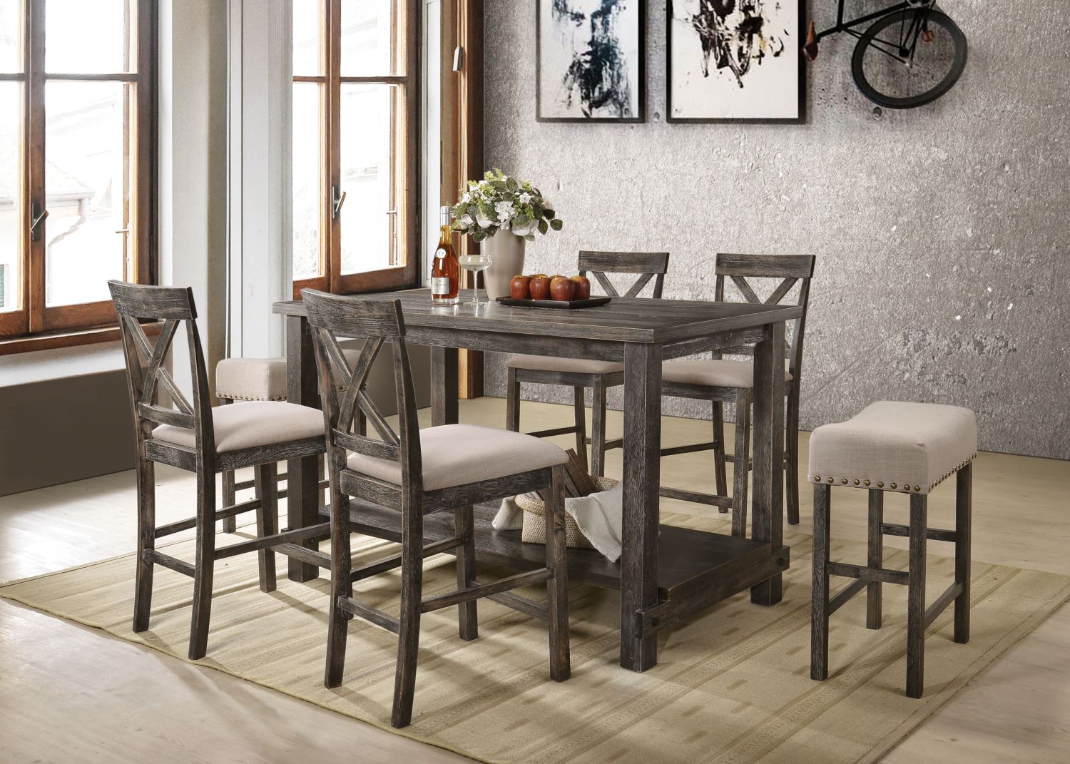 Ovo 7-Piece Counter-Height Dining Set