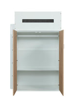 Mangana Twin Loft Bed with Bookcase - White/Natural