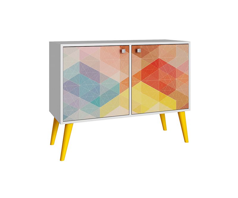 Namuli Side Table Set of 2 - Yellow/Stamp