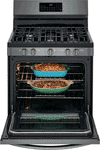 Frigidaire Gallery Black Stainless Steel Freestanding Front Control Gas Range with Air Fry - GCRG3060AD