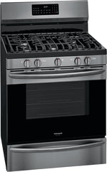 Frigidaire Gallery Black Stainless Steel Freestanding Front Control Gas Range with Air Fry - GCRG3060AD