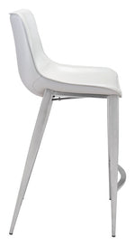 Teglberg Counter Height Stool - White/Silver - Set of 2