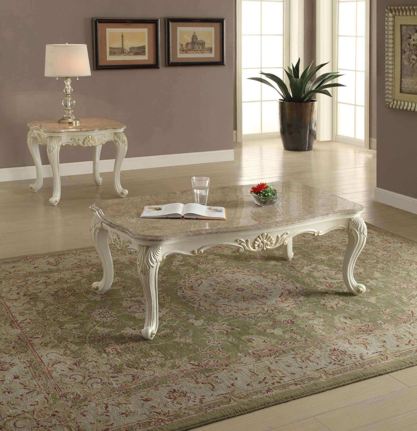 Dauphine End Table - Marble Pearl