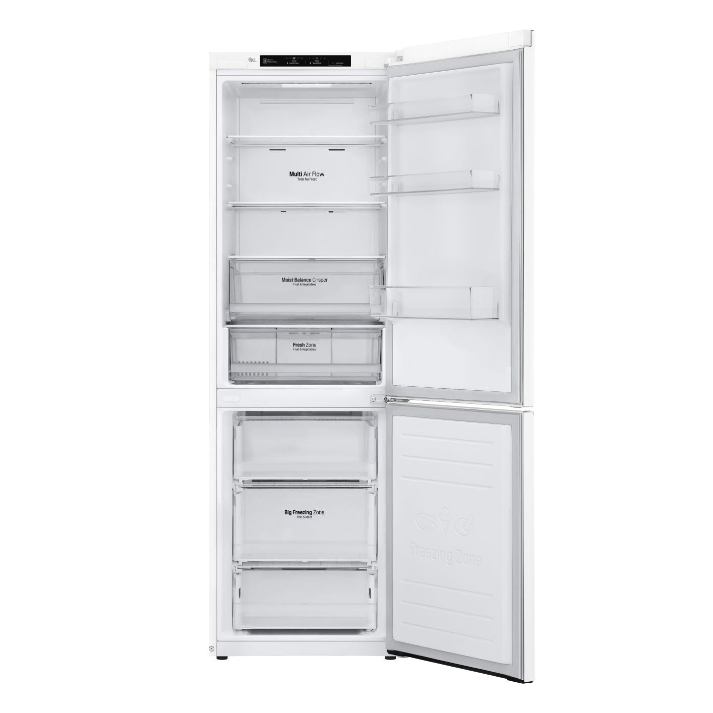 LG White 24" Counter Depth Bottom Freezer Refrigerator with DoorCooling+ (12 Cu. Ft.) - LBNC12231W