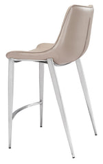 Teglberg Counter Height Stool - Greyish Brown/Silver - Set of 2