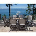 POLYWOODÂ® Coastal Folding Chair - Textured Black /Metallic