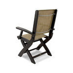 POLYWOODÂ® Coastal Folding Chair - Textured Black/Burlap