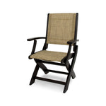POLYWOODÂ® Coastal Folding Chair - Textured Black/Burlap