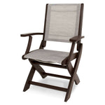 POLYWOODÂ® Coastal Folding Chair - Satin Mahogany/Mahogany/Metallic