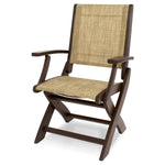 POLYWOODÂ® Coastal Folding Chair - Satin Mahogany/Mahogany/Burlap