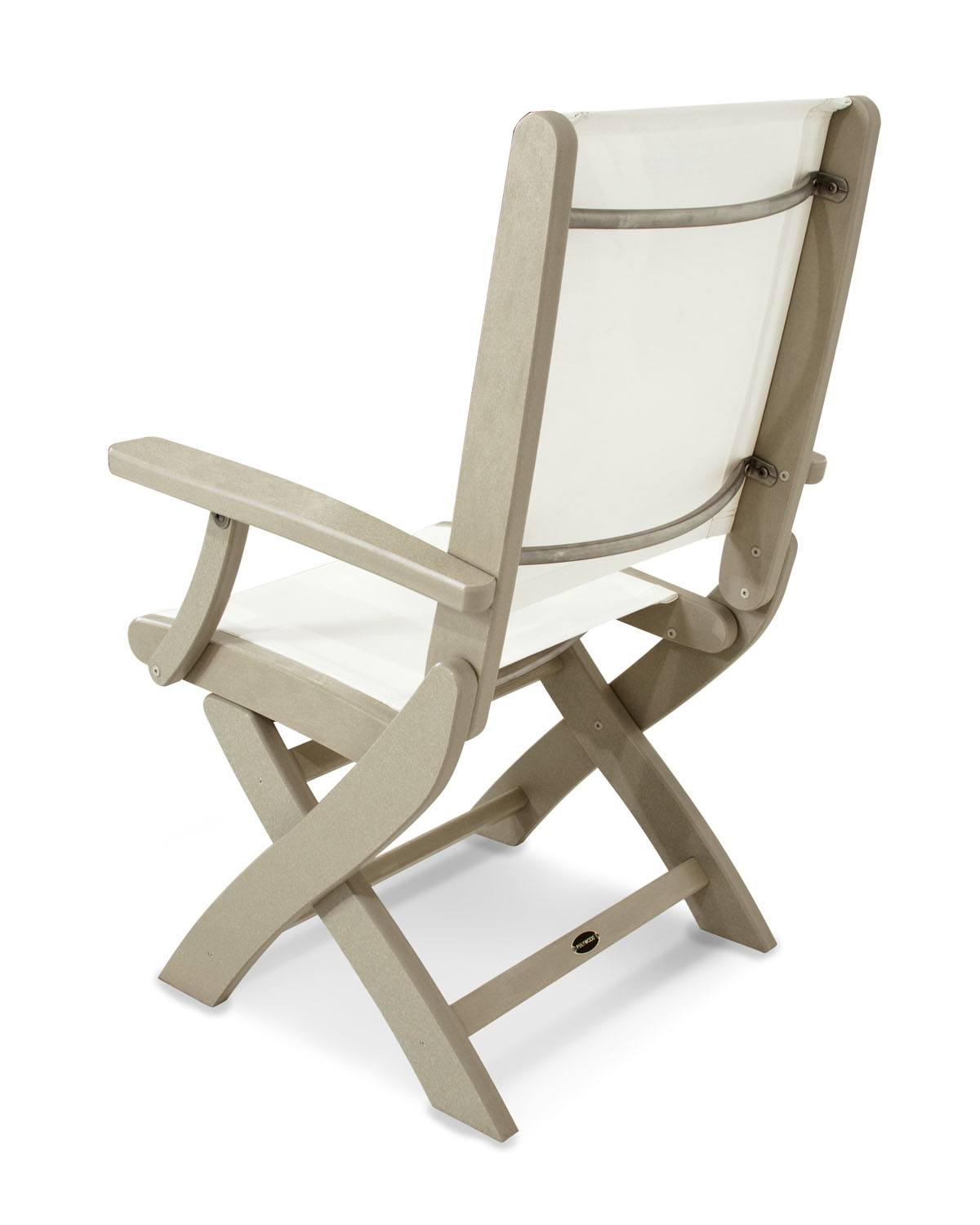 POLYWOODÂ® Coastal Folding Chair - Sand/White