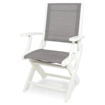 POLYWOODÂ® Coastal Folding Chair - White/Metallic
