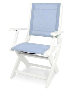 POLYWOODÂ® Coastal Folding Chair - White/Pool Side